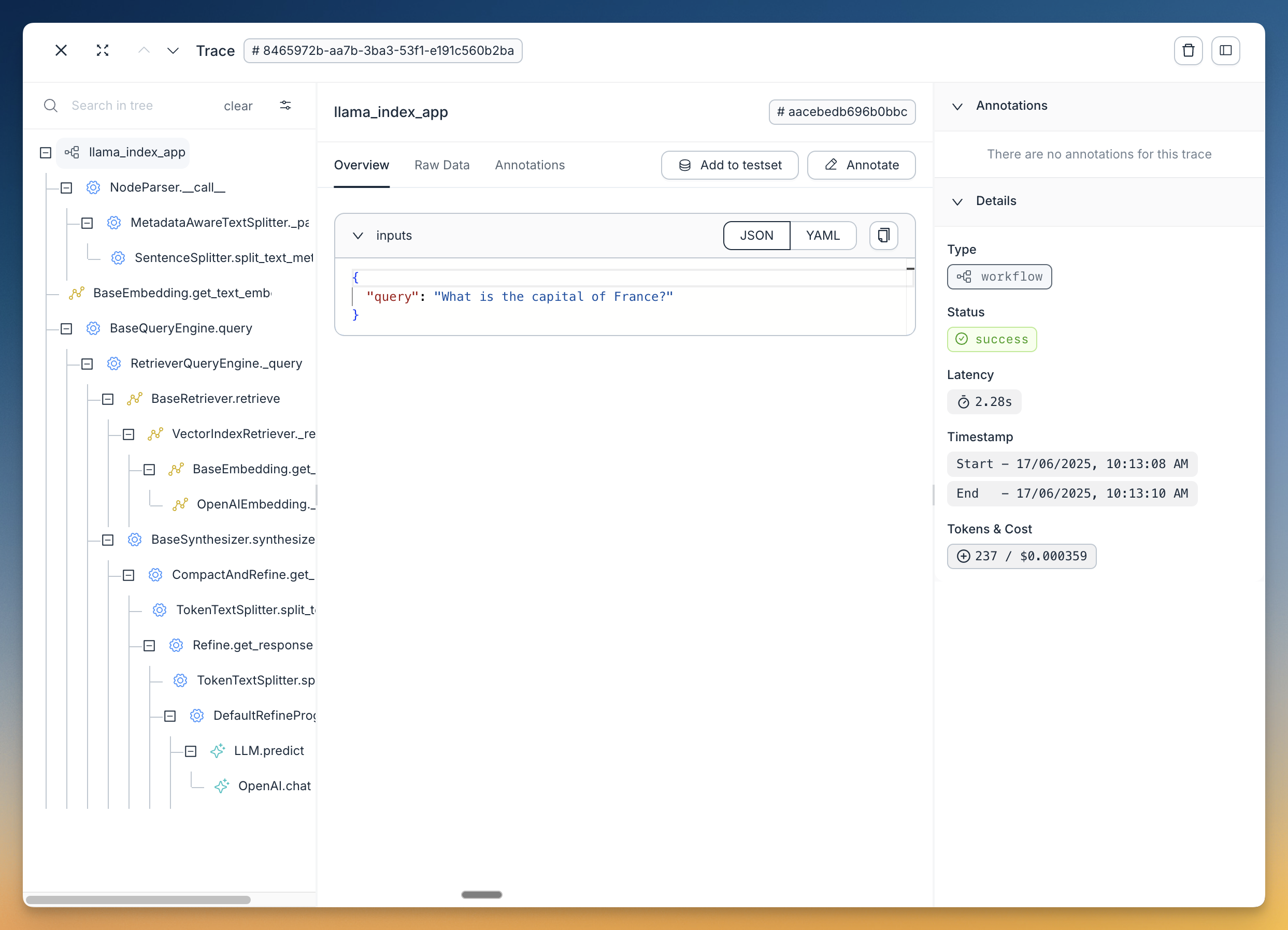 Agenta integration with LlamaIndex